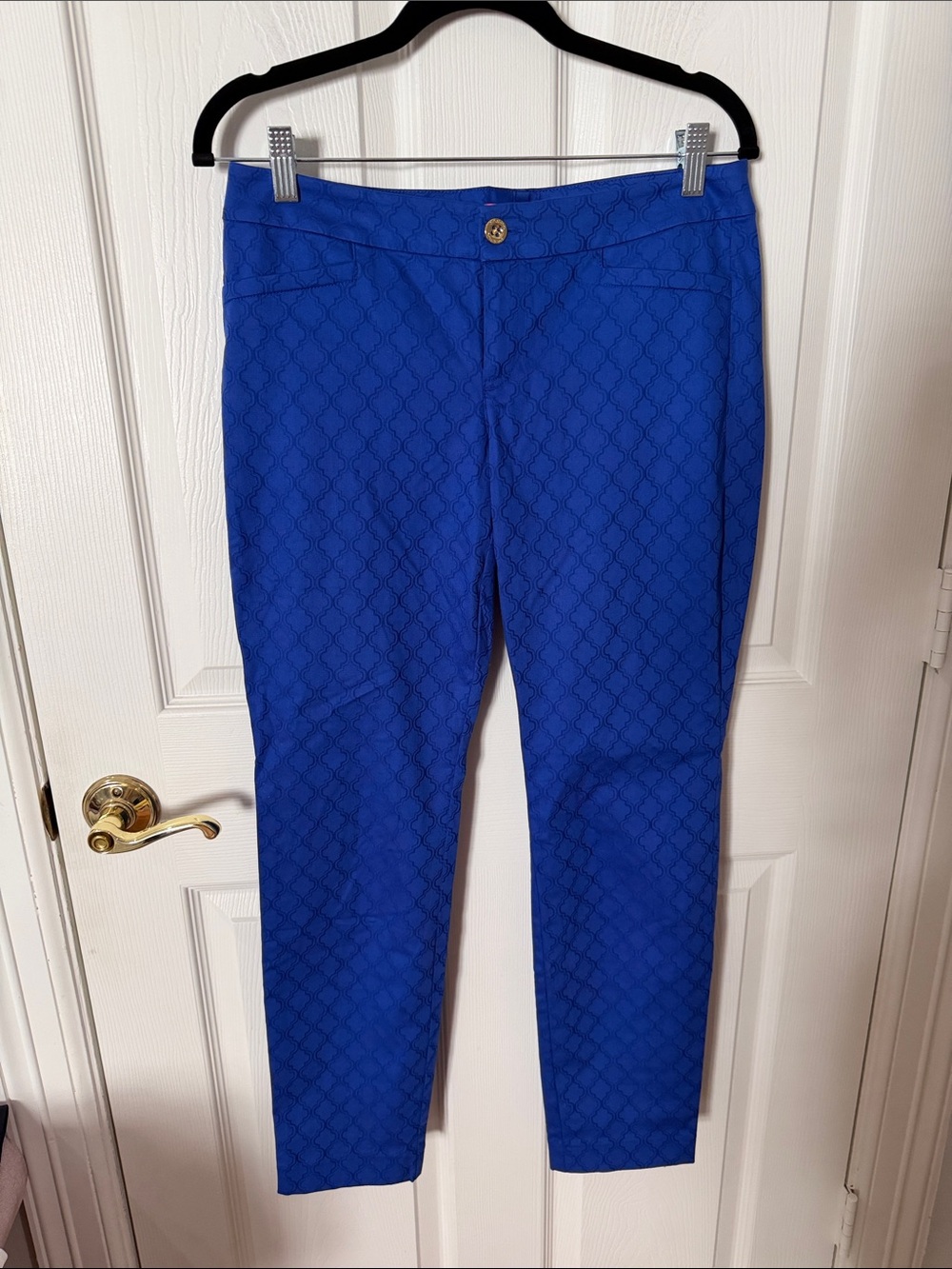 Lilly Pulitzer Royal Blue Textured Pants size 6 ankle